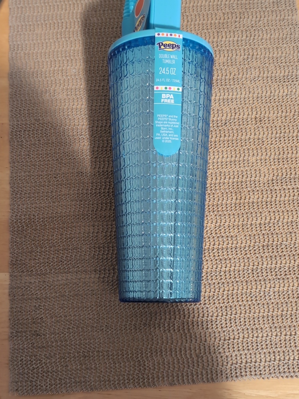 Peeps Blue Bunny-Ear Textured Tumbler w/Straw New - Picture 2 of 7